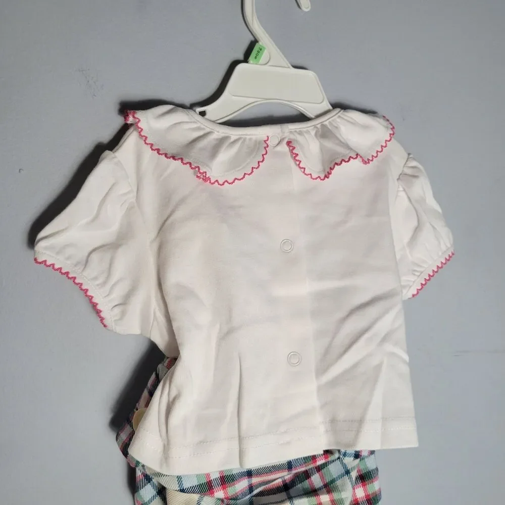 The Beaufort Bonnet Co NWT Classic Plaid Brooksy Bubble Romper Set Girls 18-24M